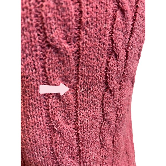 Anthropologie Current Air Angeline Pink Sleeveless Cable Knit Sweater Top Vest S - Picture 10 of 15